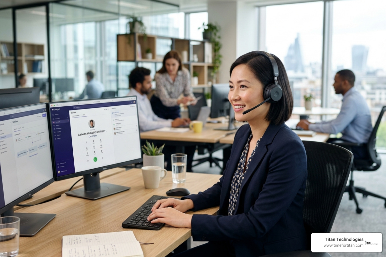 VoIP Phone Service modern professional using cloud-based headset - VoIP Phone Service